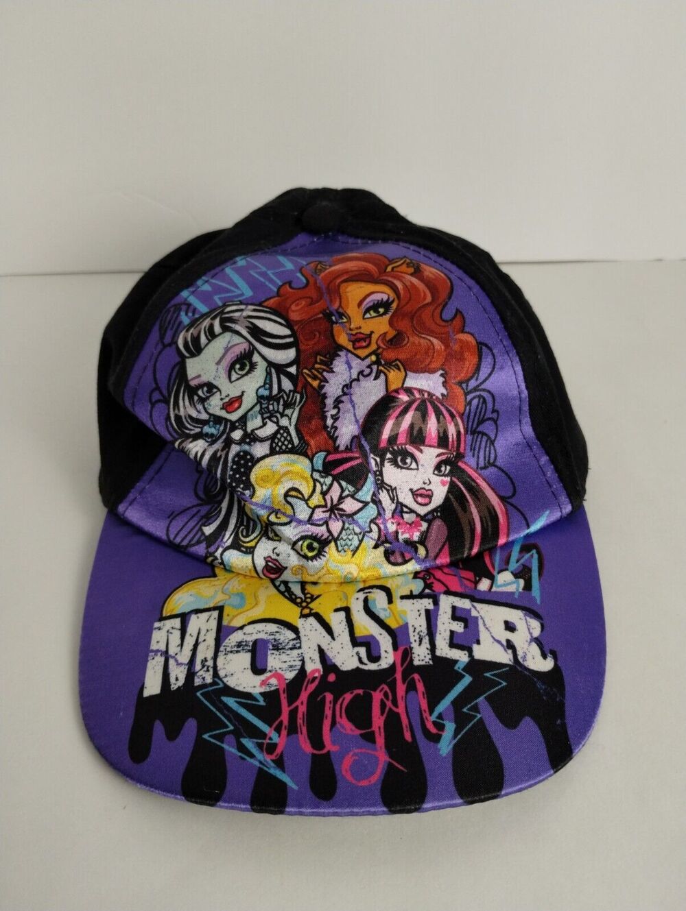 Monster High Girls Baseball Cap Black Purple One Size Fits Most Snapback Kids